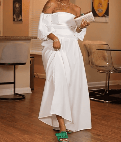 White chest-wrapped jumpsuit