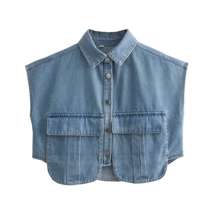 Halle Denim Crop Top
