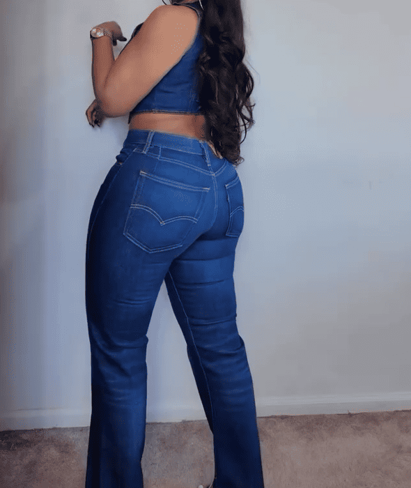 New Denim Sleeveless Jacket Trousers Set