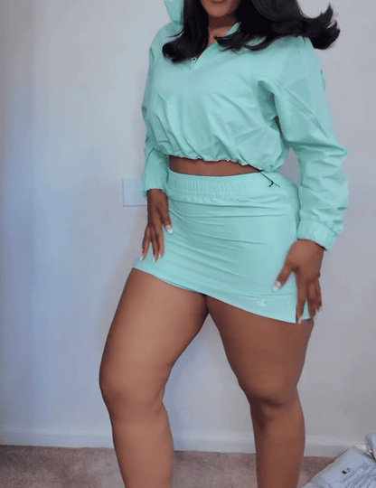 Comfortable Sports Casual Jacket & Skirt Set
