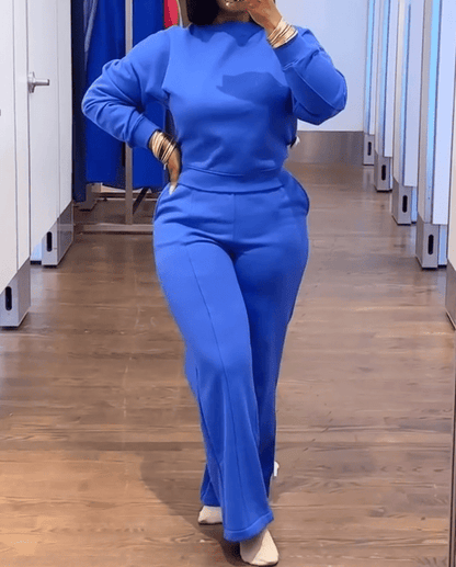 Two-piece velour tracksuit set