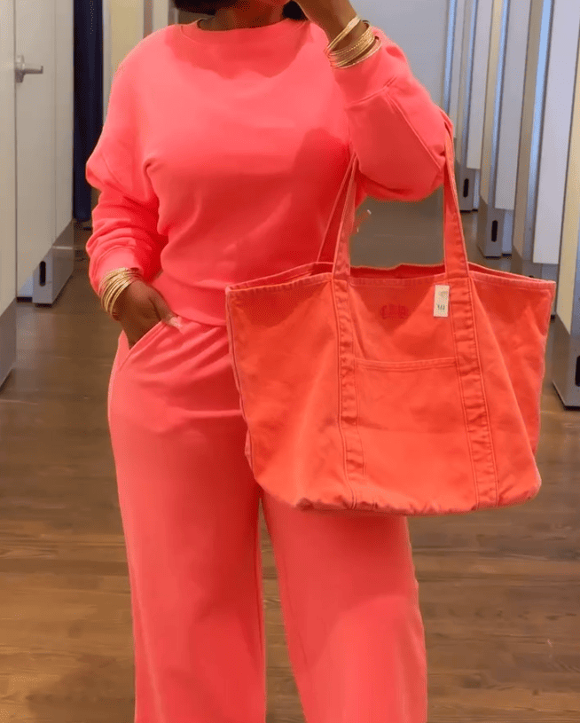 Two-piece velour tracksuit set