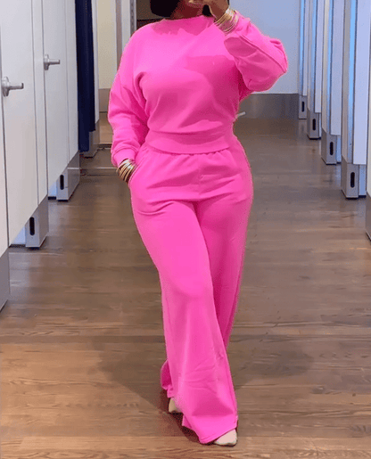 Two-piece velour tracksuit set