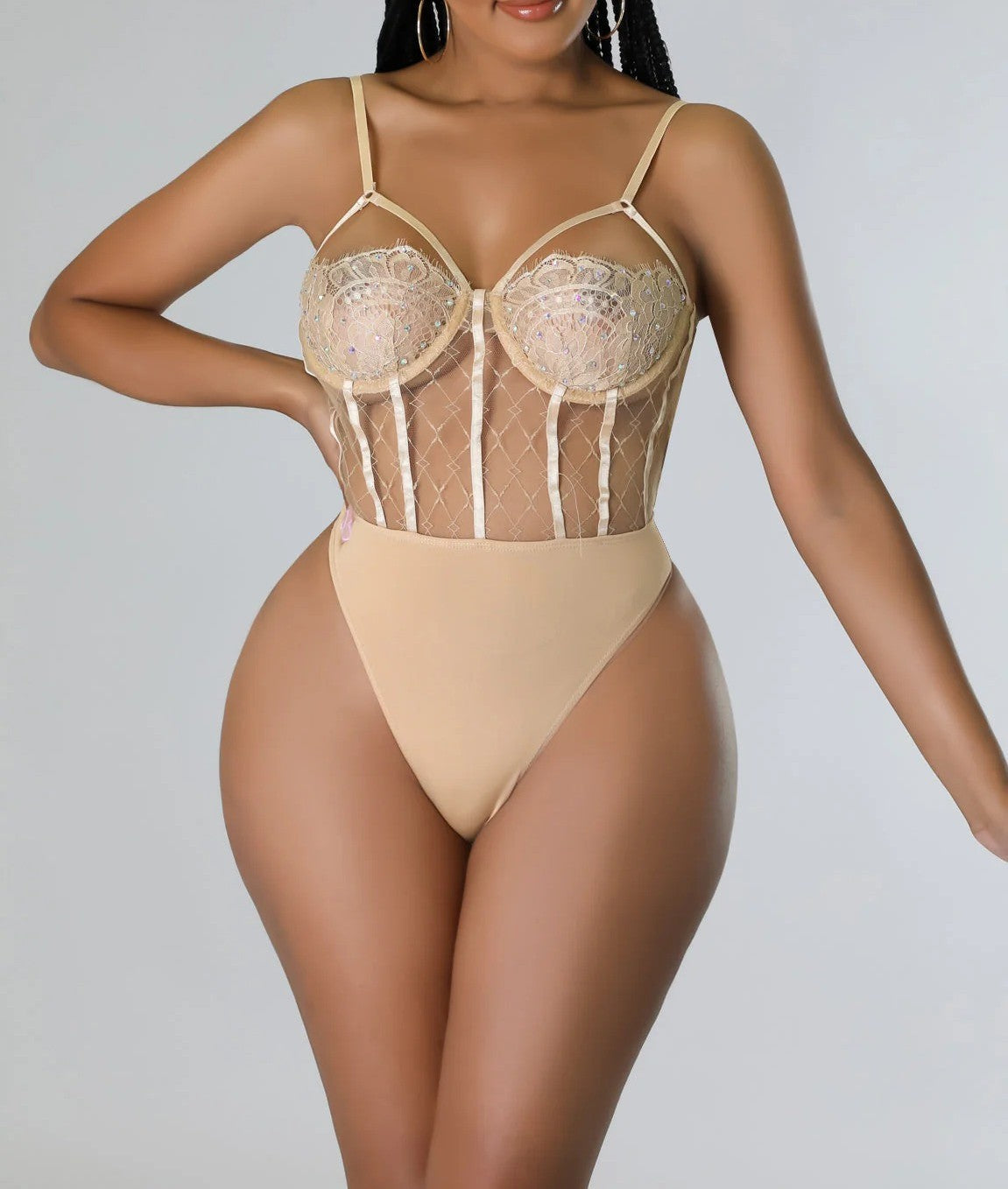 Blazing Attention Dress Set with Lace Bustier