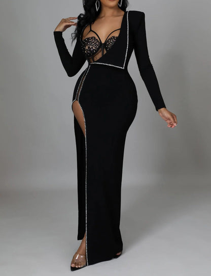 Blazing Attention Dress Set with Lace Bustier