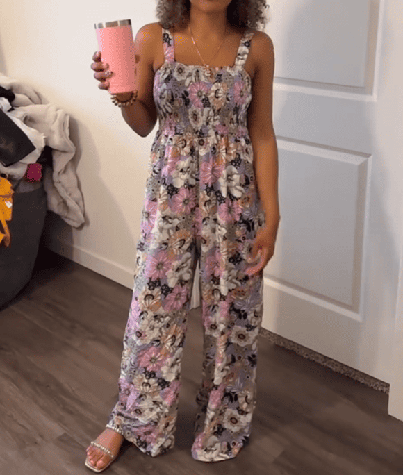 Floral Print Sleeveless Jumpsuit