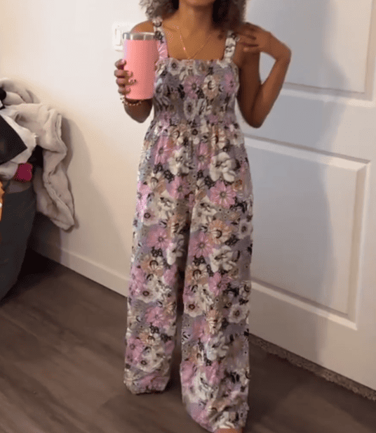 Floral Print Sleeveless Jumpsuit