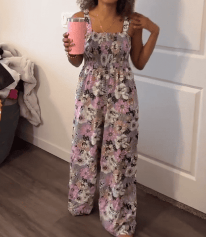 Floral Print Sleeveless Jumpsuit