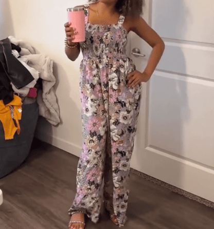 Floral Print Sleeveless Jumpsuit