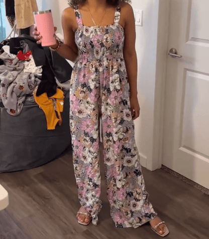Floral Print Sleeveless Jumpsuit