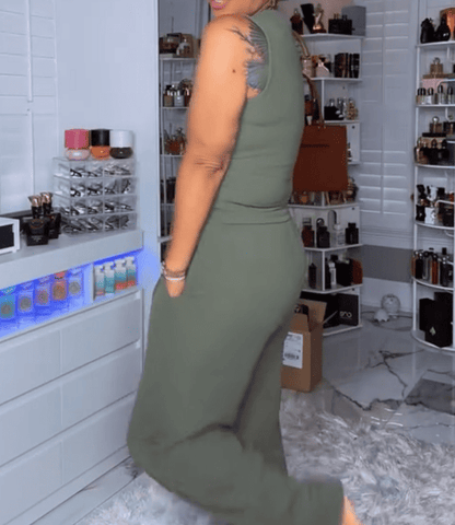 Women's Summer 2-Piece Outfits - Ribbed Knit