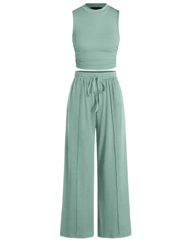 Women's Summer 2-Piece Outfits - Ribbed Knit