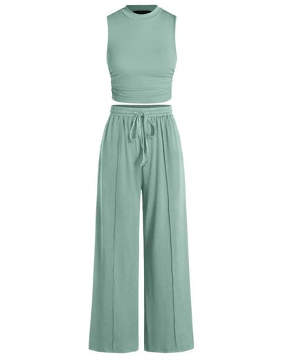 Women's Summer 2-Piece Outfits - Ribbed Knit