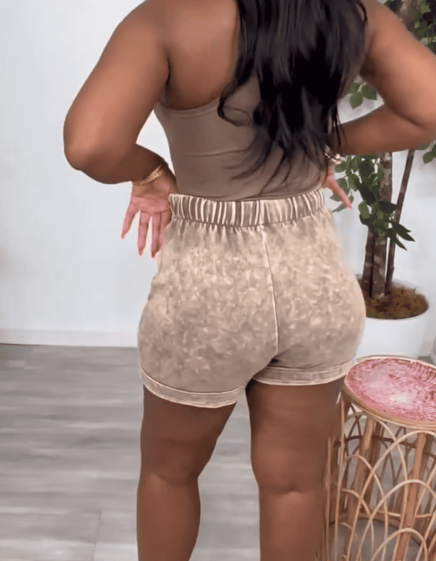 Acid Wash High Waist Shorts