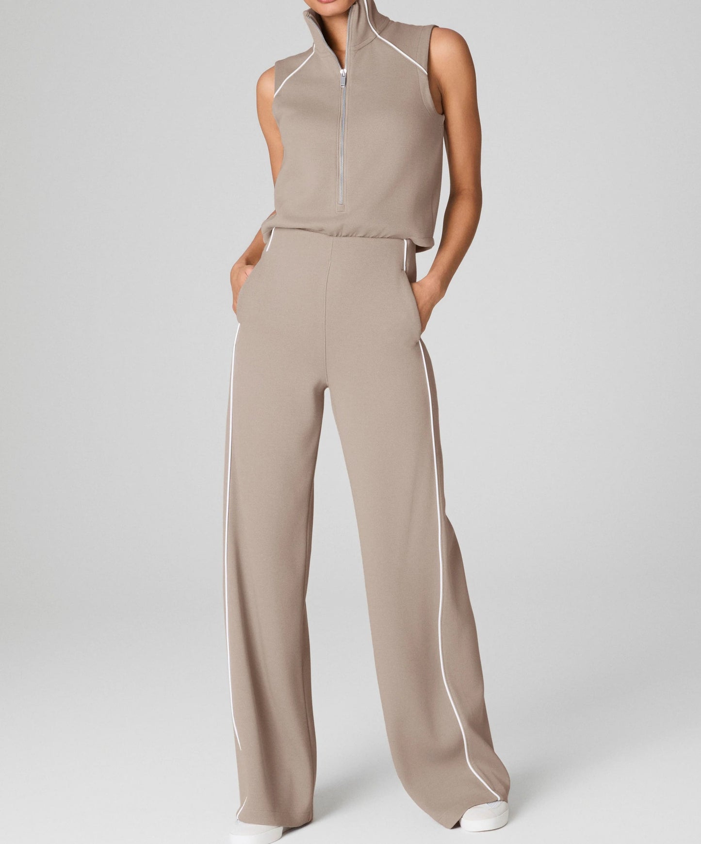 Sleeveless Mockneck Jumpsuit