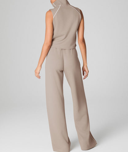 Sleeveless Mockneck Jumpsuit