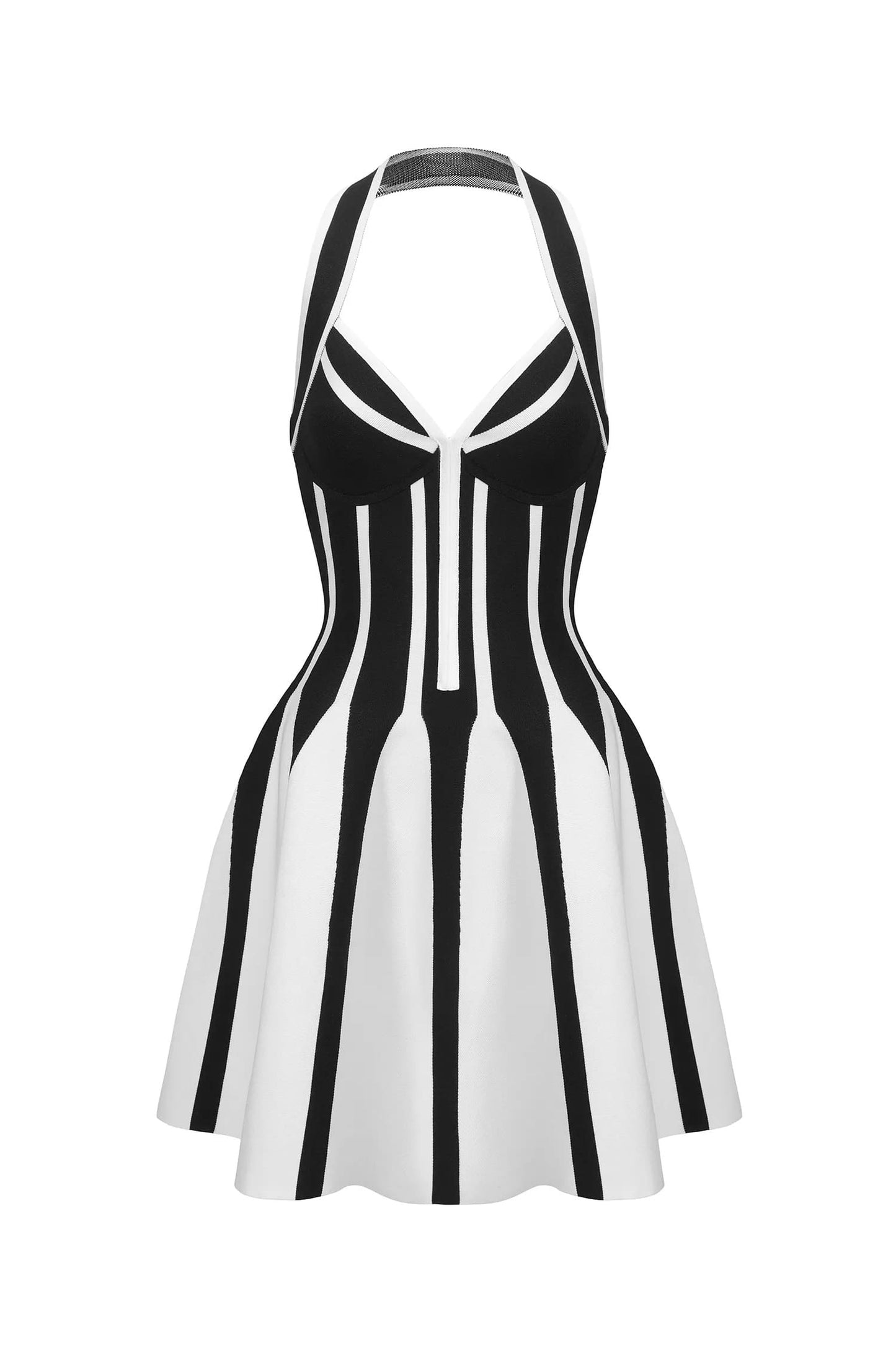 Halter Sleeveless Streak Bandage Mini Dress