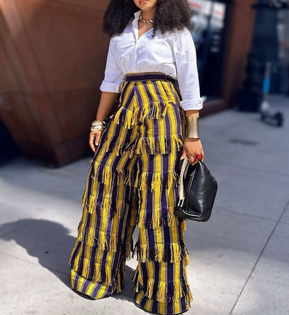 Fringe Stripe Pants
