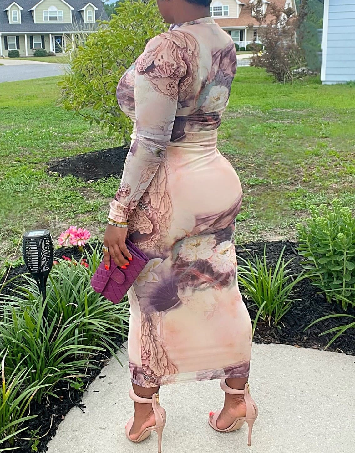 Sharita Blush Lotus Mesh Maxi Dress