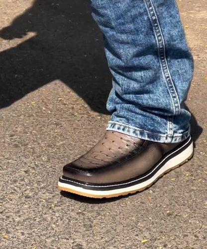 Handmade ostrich leather boots