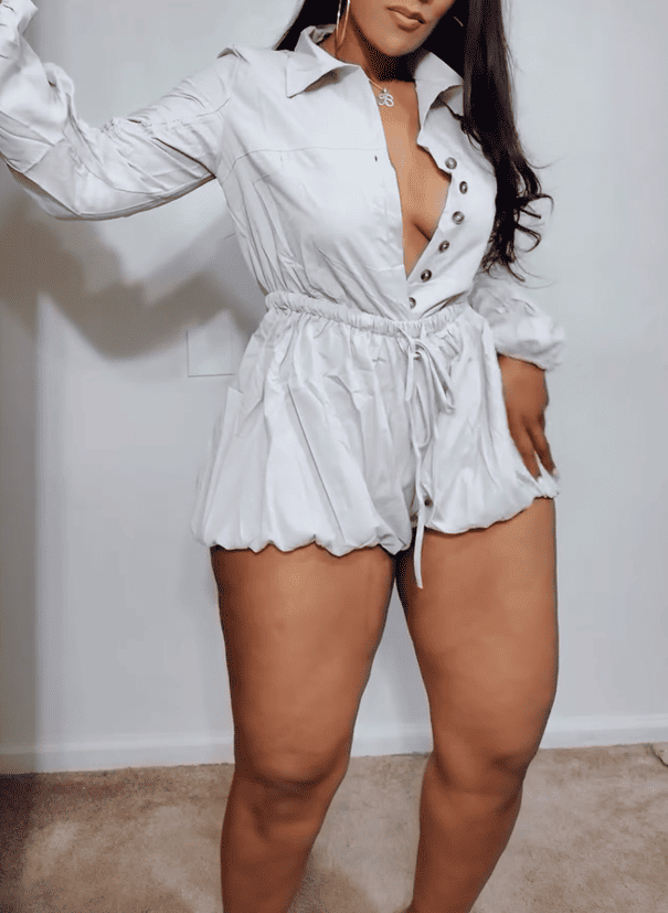 Chic Solid Color Tooling Romper