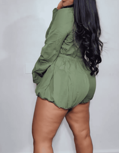 Chic Solid Color Tooling Romper