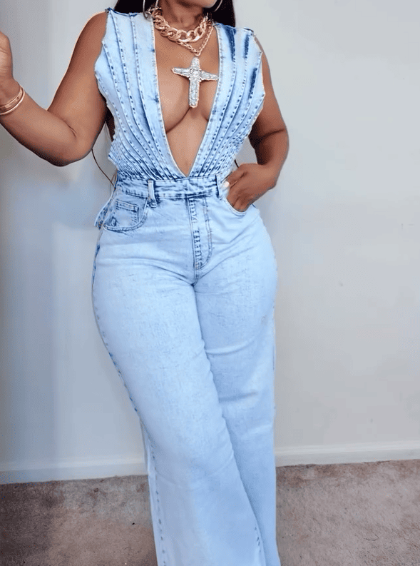 Born To Stand Out Denim Jumpsuit