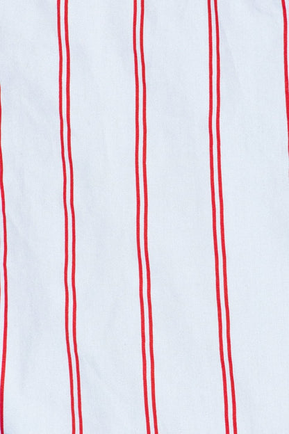 Striped Cotton Open Lapel Two Pieces Set