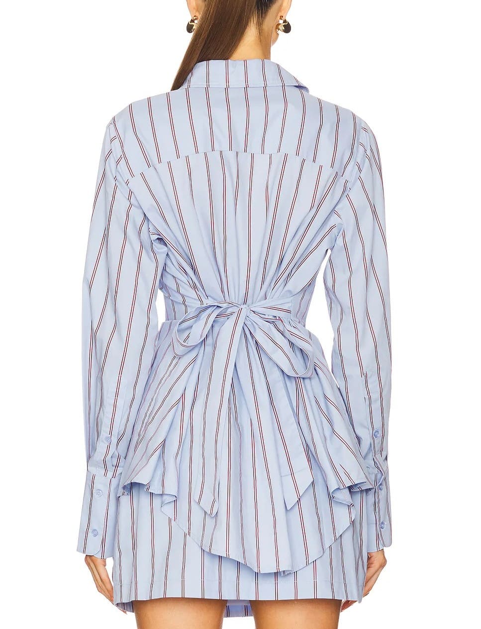 Striped Cotton Open Lapel Two Pieces Set