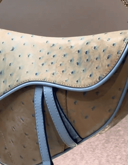 Saddle Vintage ostrich handbag