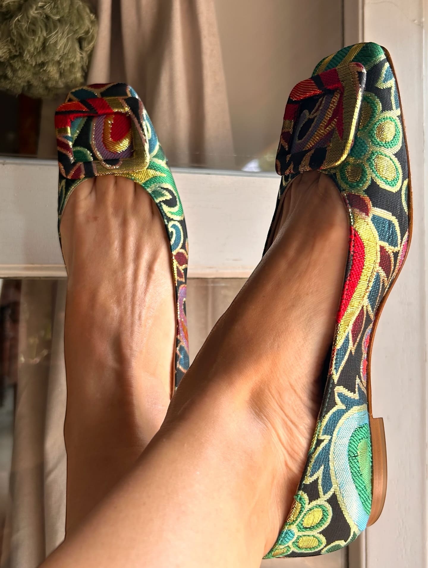 Multi Brocade Patterned Ballet Shoes