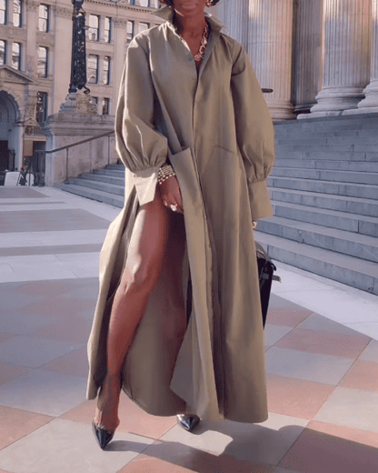 Maxi Flared Shirt Dress