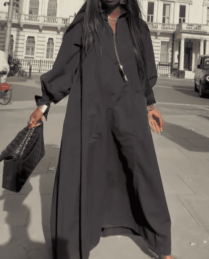 Maxi Flared Shirt Dress