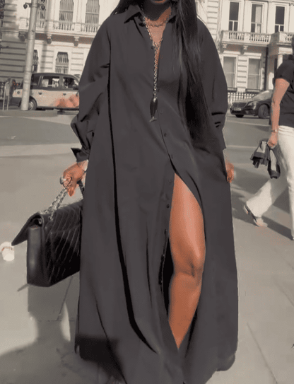 Maxi Flared Shirt Dress