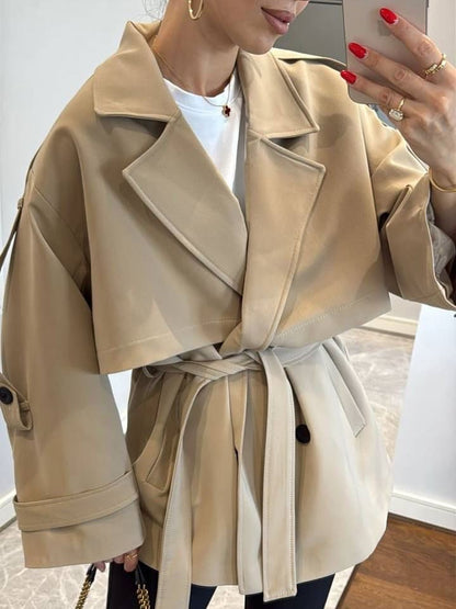 Oversized Drop Shoulder Trench Coat