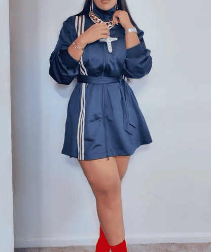 3-STRIPES WRAPPED TRACK SUIT DRESS
