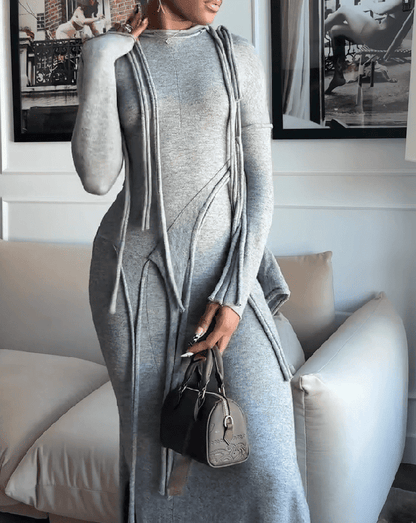 Gray Strap Maxi Dress