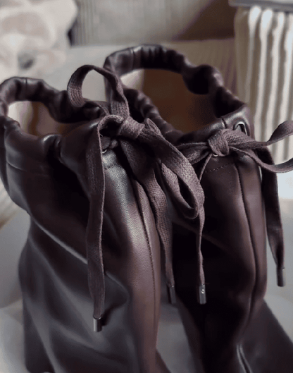 Drawstring Split-Toe Boots