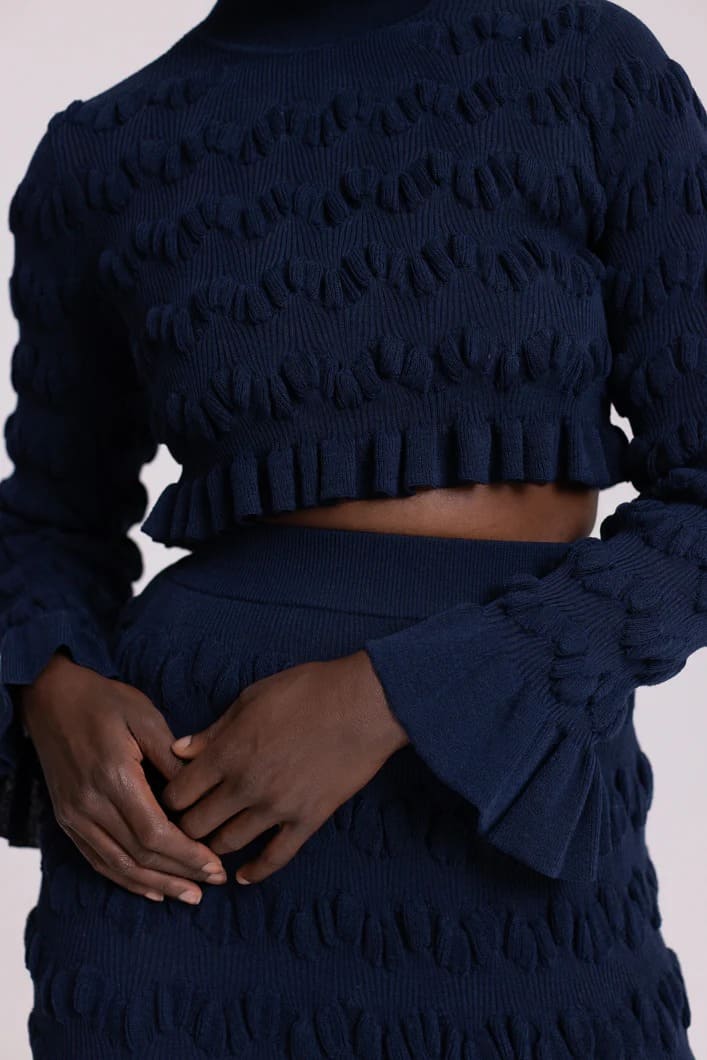 Knit Crop Top & Mermaid Skirt Set