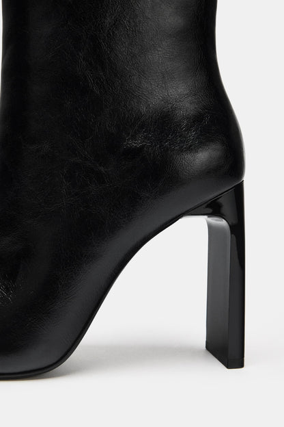 New Leather Pointed Toe Heel Boots