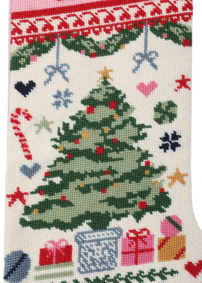 Velvet Cuff Christmas Tree Stocking
