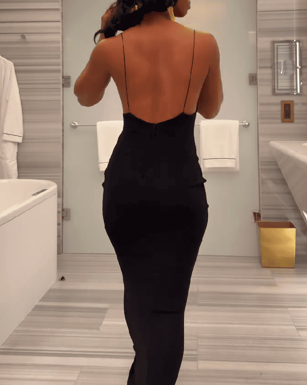Velvet Backless Maxi Dress
