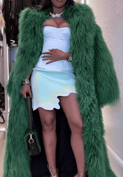 Long Full Mongolian Shearling Coat