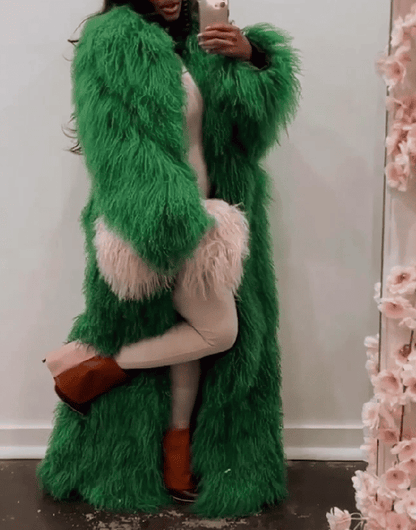 Long Full Mongolian Shearling Coat