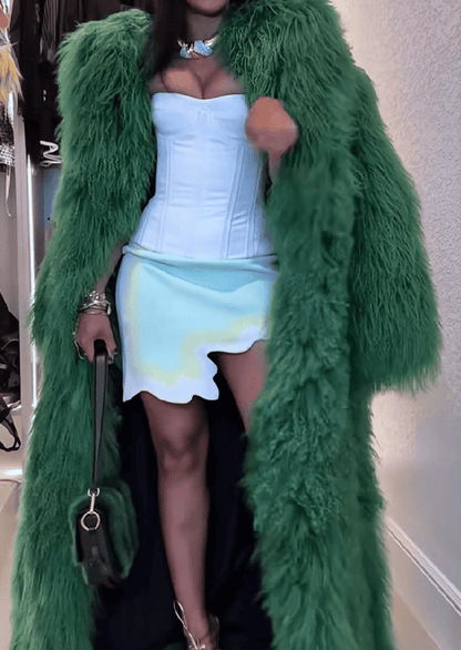 Long Full Mongolian Shearling Coat