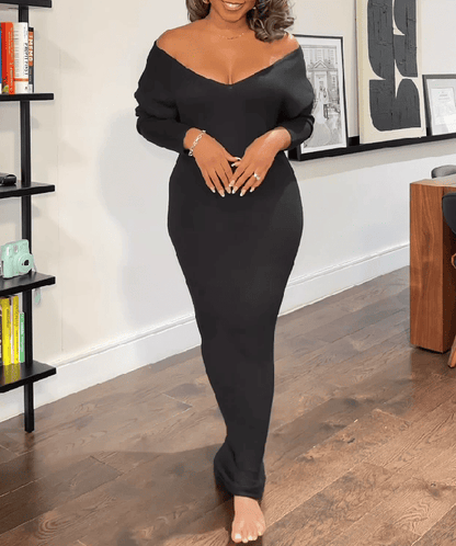 V Neck Long Dress