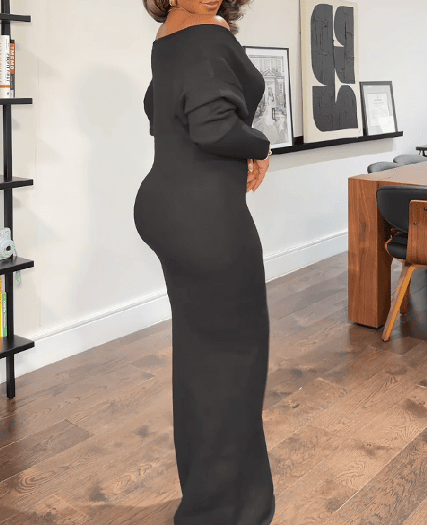 V Neck Long Dress