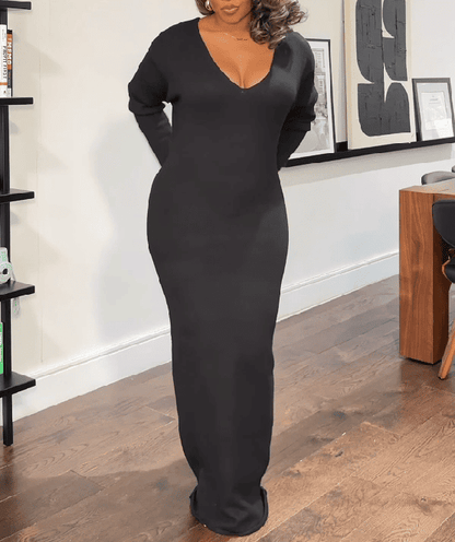 V Neck Long Dress