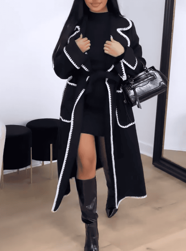 Lapel Pocket Cashmere Coat
