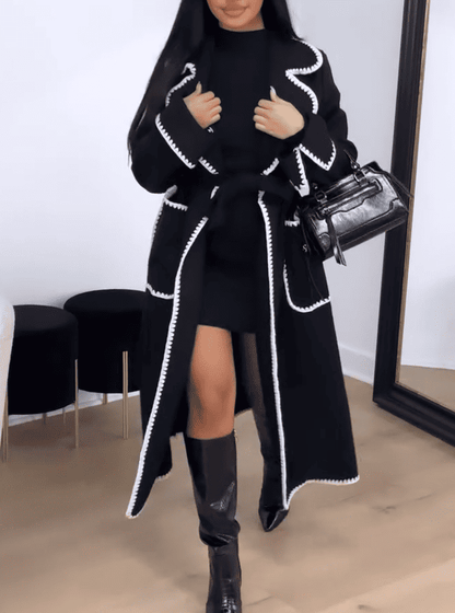 Lapel Pocket Cashmere Coat